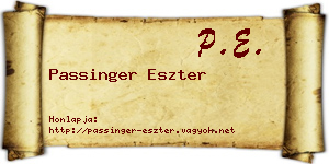 Passinger Eszter névjegykártya